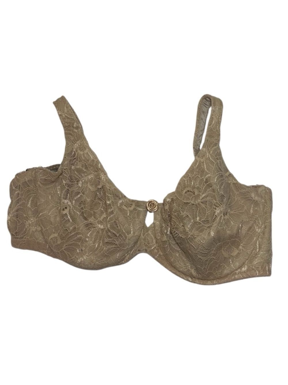 Soma Lace unlined Bra 34DDD 34F  Taupe Tan